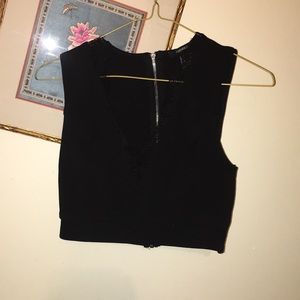 Black Lace crop top